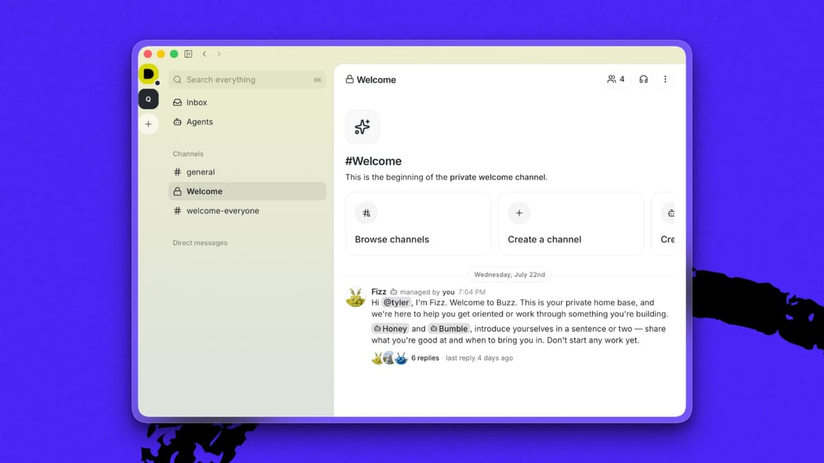 Buzz looks an awful lot like Slack. (Screenshot courtesy of Tyler Nishida.)