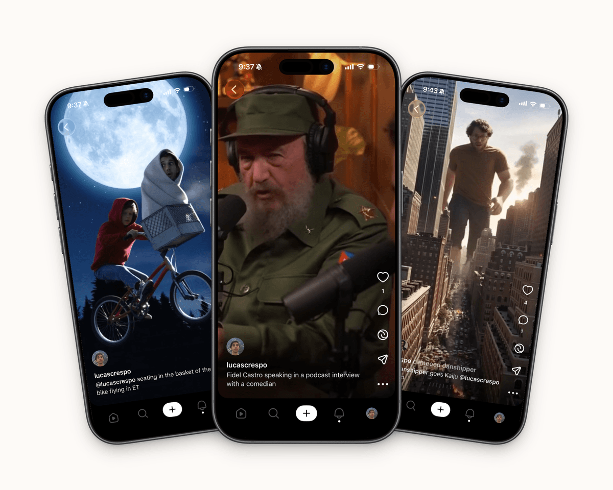 The kinds of videos you can create inside Sora’s iOS app. Source: (Lucas Crespo/Every illustration.)