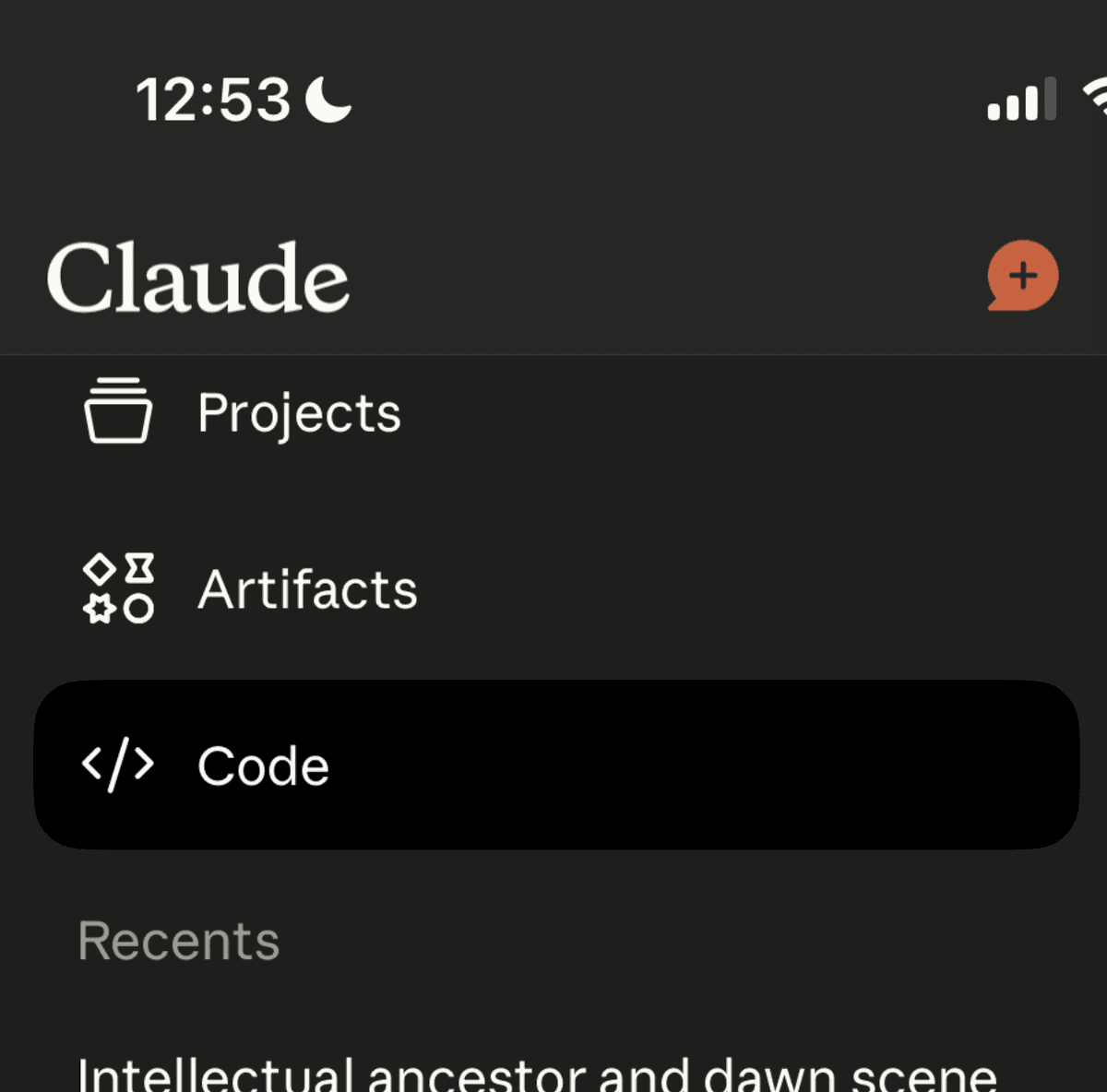 What you see when you boot up Claude Code on your mobile device. (Source: Dan Shipper.)