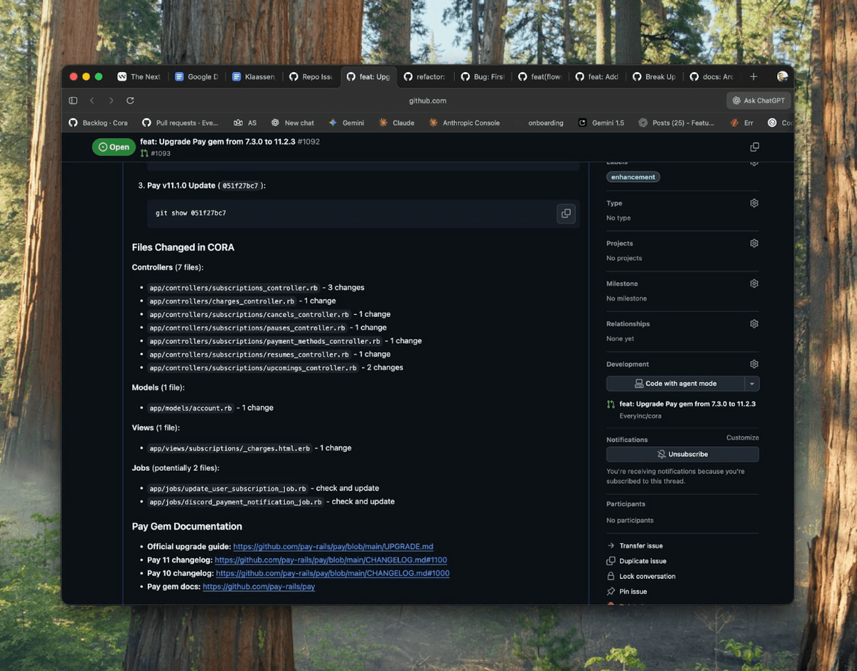 The best-practices agent found: the library's official documentation, changelogs (lists of what changed between versions), and upgrade guides showing how to move my code to the new version—all with source links automatically included.