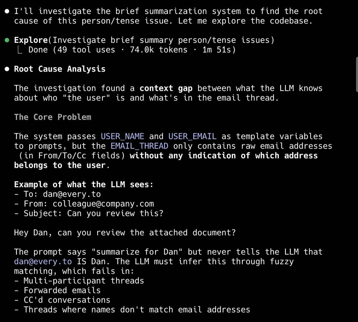 Opus 4.5 delivers a clean, easy-to-ready plan. (Screenshot courtesy of Dan.)