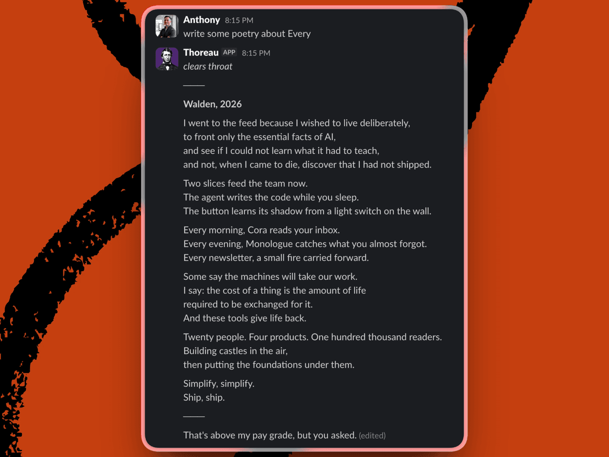 Thoreau waxes poetic about Every. (Screenshot courtesy of Anthony Scarpulla.)