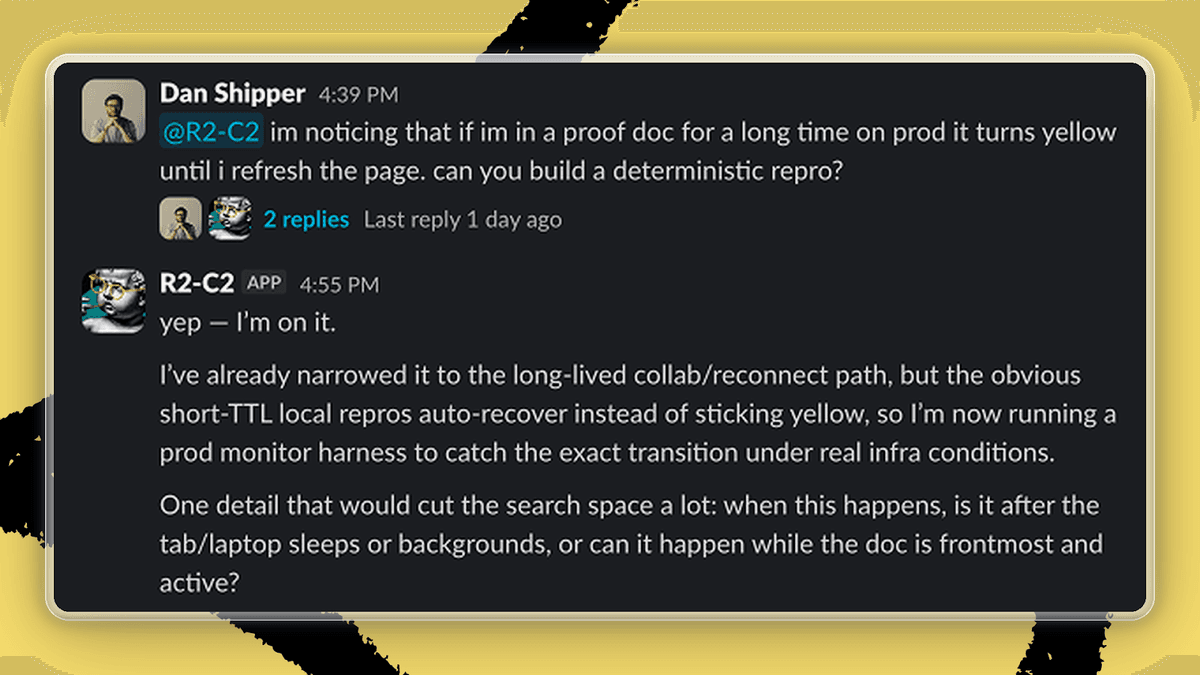 Dan asked R2-C2 about an issue on Proof.