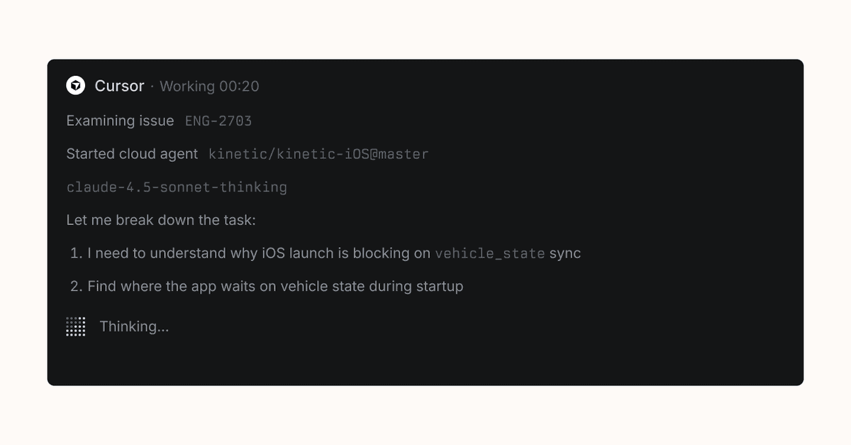 Agents in Linear’s Agent Sessions show their reasoning.