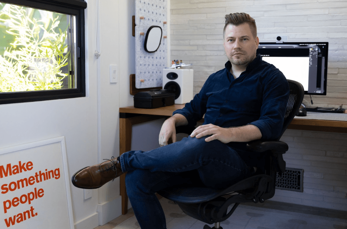Karri Saarinen in his home office in San Francisco. All photos courtesy of Sarah Deragon for Every.