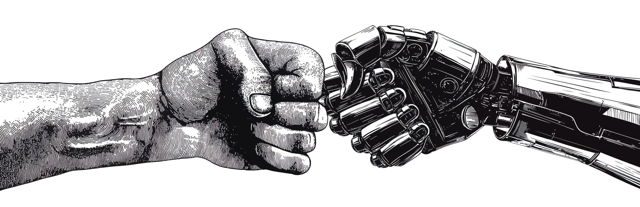 AI and Human handshake illustration