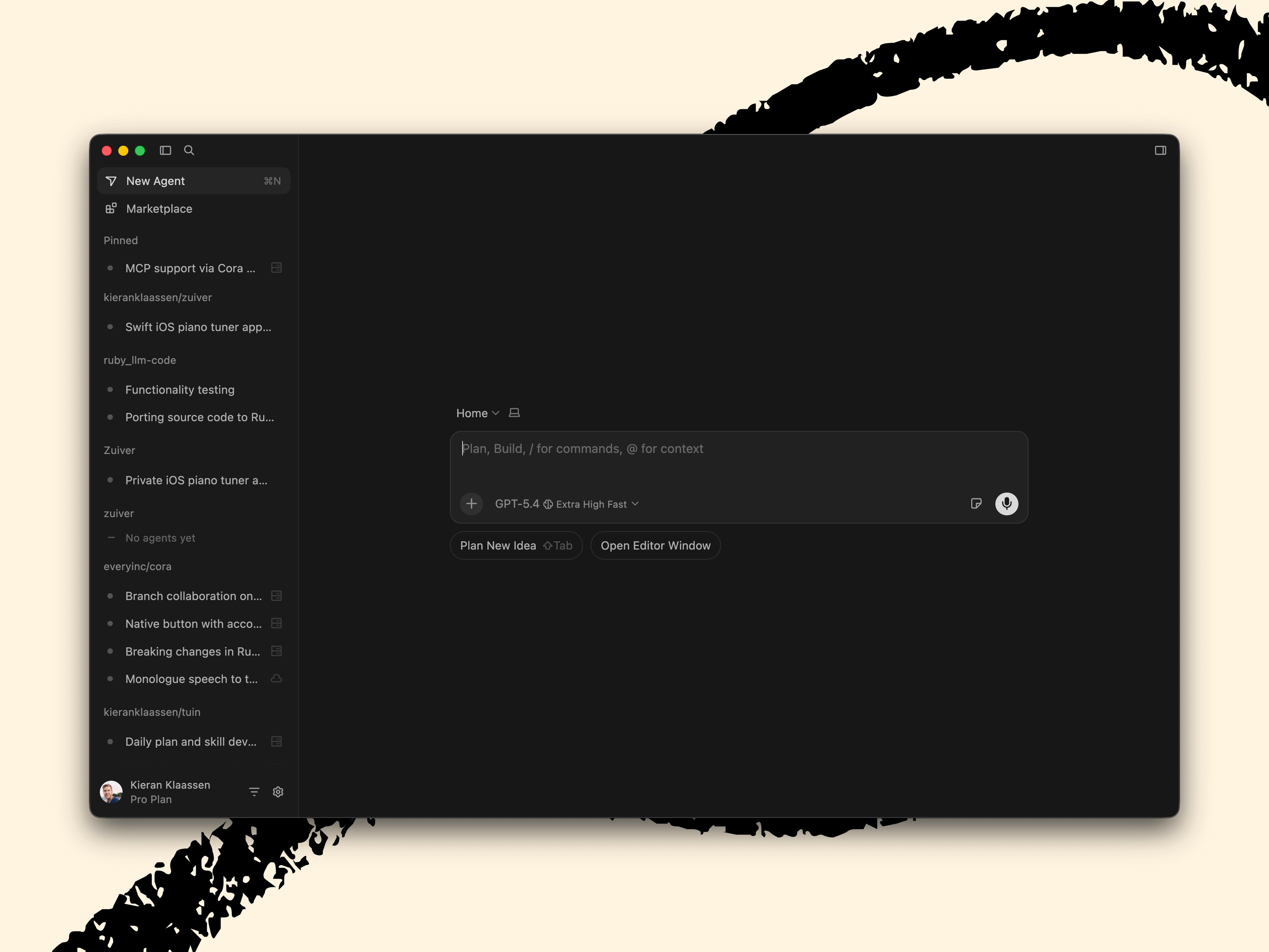 Cursor 3.0's default view showing an agent-centered workspace