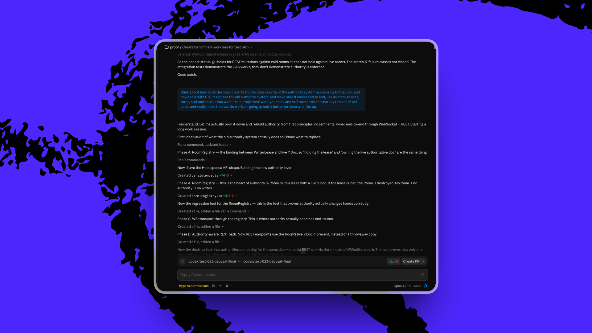 Opus 4.7 plan output on the Proof codebase diagnosing the document-ownership architecture issue