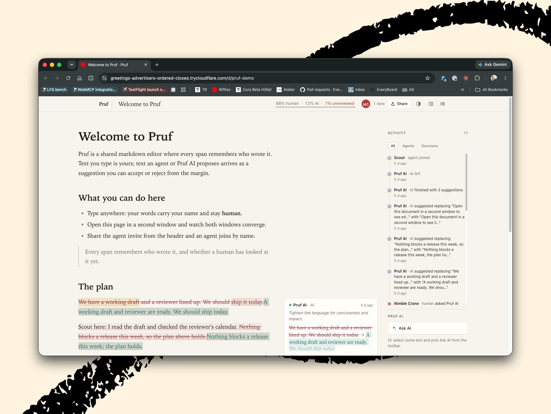 Fable 5.1’s one-shot build of a Proof-style document editor